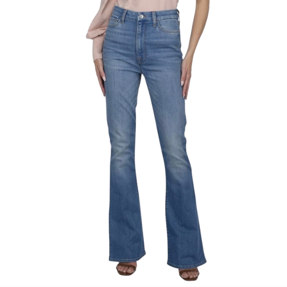 7FAMK Ultra High Rise Skinny Boot jeans 7U413567 color Golden Hour sz23 Tall NWT - Picture 2 of 15